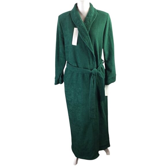 Miss Elaine NWT Robe Bathrobe Long M Pockets Embroidered House Coat Touch Inside - Picture 2 of 7